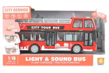 Lamps Dvojposchodov vyhliadkov autobus erven na batrie