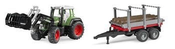 Bruder 1163 Traktor Fendt Vario 926 s elnm nakladaom a prvesom na prepravu dreva