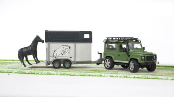 Bruder 2592 Land Rover+vozík na prevoz koňa