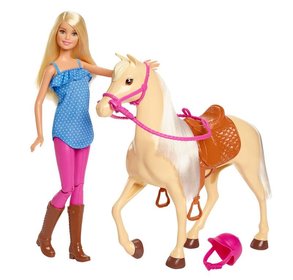Mattel Barbie bábika s koňom FXH13