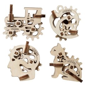 Ugears 3D dreven mechanick puzzle 4 mechanick prvesky Charakterov symboly