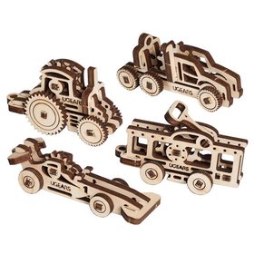 Ugears 3D dreven mechanick puzzle 4 mechanick prvesky Vozidl