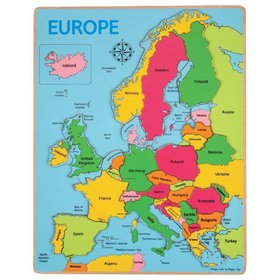 Bigjigs Toys Dreven puzzle mapa Eurpy 25dielikov