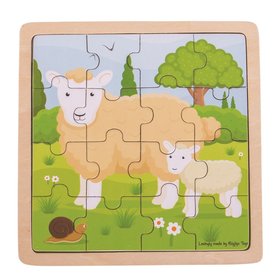 Bigjigs Toys puzzle - Oveka s jahniatkom