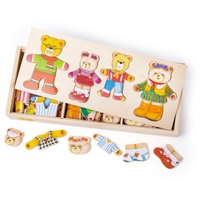 Bigjigs Toys Obliekacie puzzle Medvedia rodinka