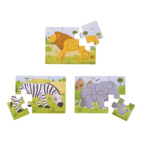 Bigjigs Toys Puzzle 3v1 safari zvtka
