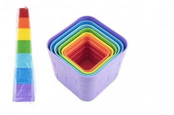 Kubus pyramdov puzzle plastov tvorcov farebn 7ks vo vrecku 12m+