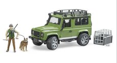 Bruder 2587 Land Rover Defender Station Wagon s figurkou lovce a psa
