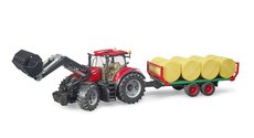 Bruder 3198 Case IH Optum 300CVX s elnm nakladaom a prvesom na balky