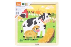 Viga dreven puzzle 9 dielikov - krava