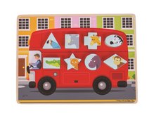 Bigjigs Toys Vkladacie puzzle autobus so zvieratkami