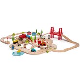 Bigjigs Rail Dreven vlikodrha s vidieckou cestou 80 dielov