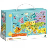 Puzzle Mapa Eurpy 64x46cm 100 dielikov