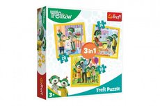 Trefl Puzzle 3v1 Rodina Treflkovcov 20x19,5cm v krabici 28x28x6cm